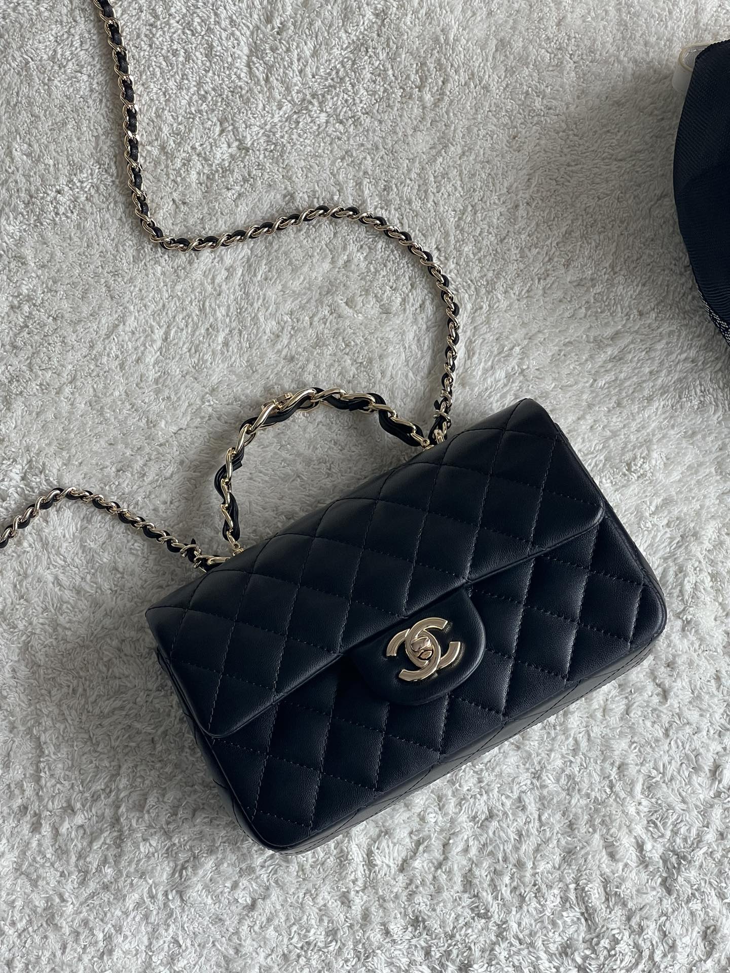Ch@nel Flap Bag Mini CF handle -20*12*6cm