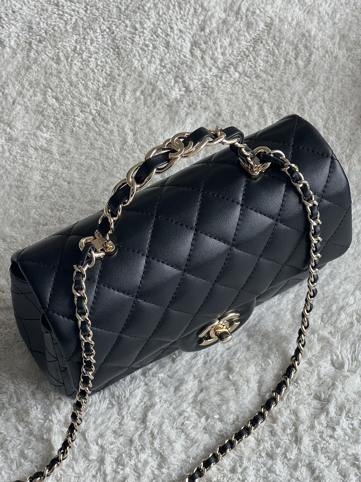 Ch@nel Flap Bag Mini CF handle -20*12*6cm